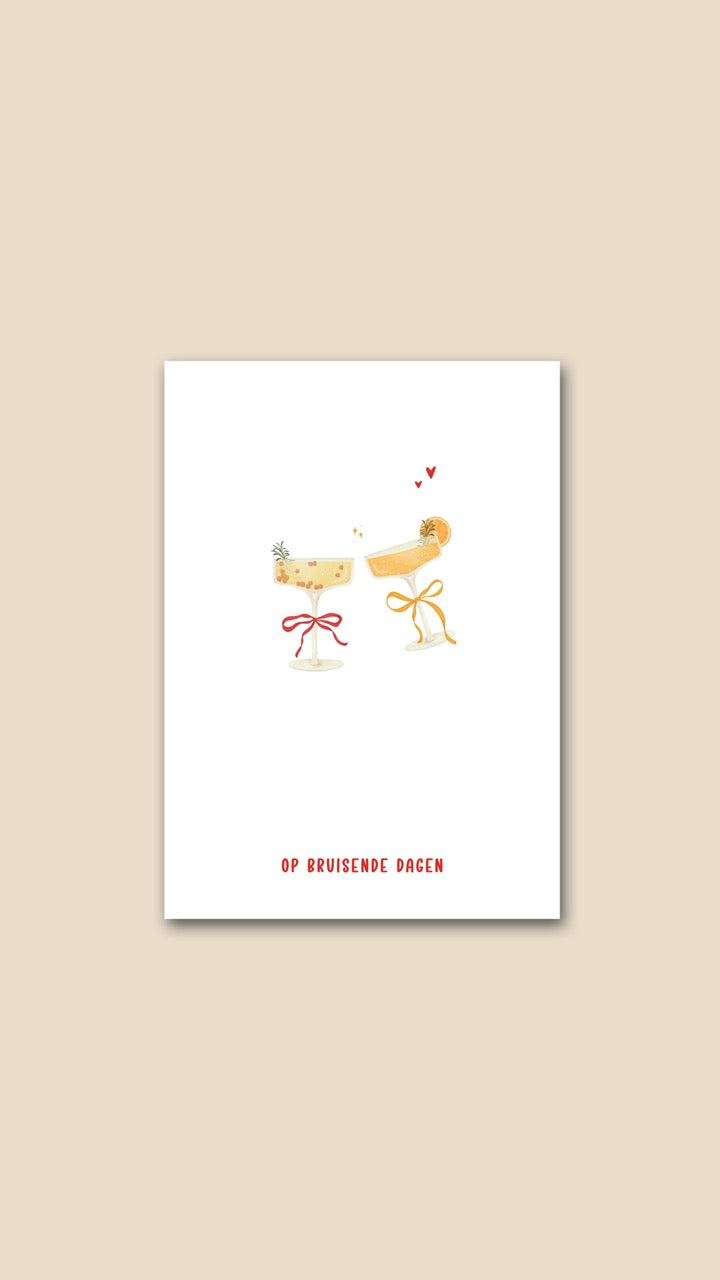 Kerstkaart 'Op bruisende dagen'