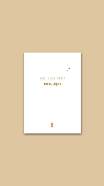 Kerstkaart 'Veel lieve kerst zoe(n)tjes'