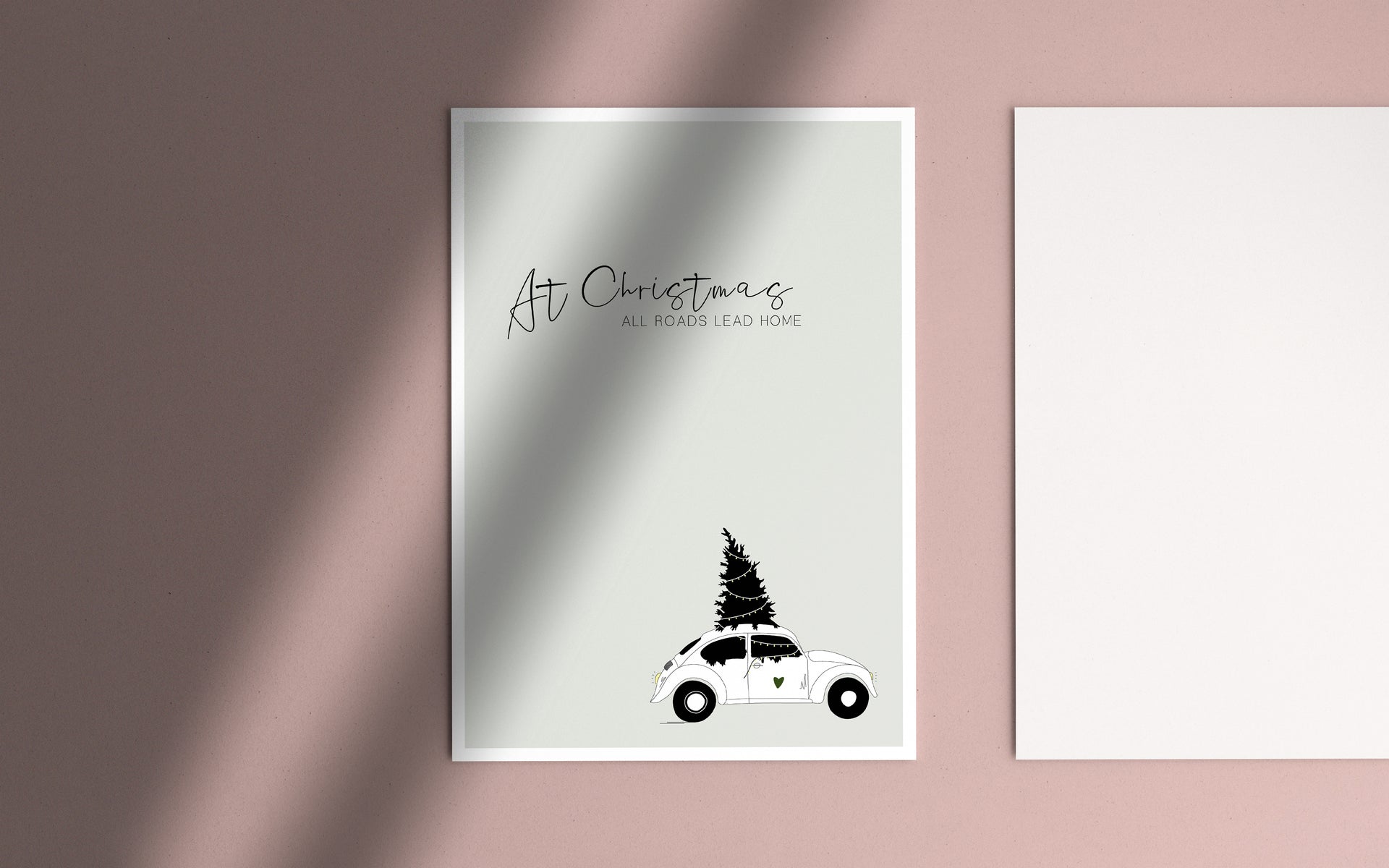 Kerstkaart 'At Christmas all roads lead home'